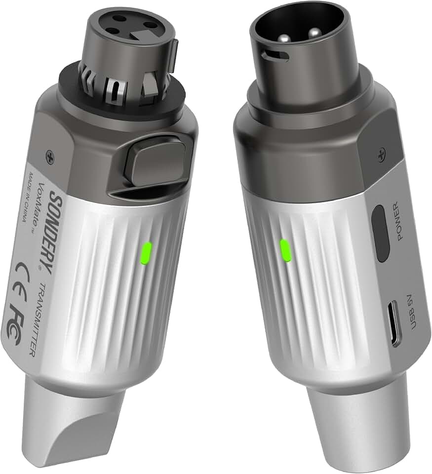 Sondery UHF Wireless XLR Mikrofon Sender und Empfänger Wiederaufladbar