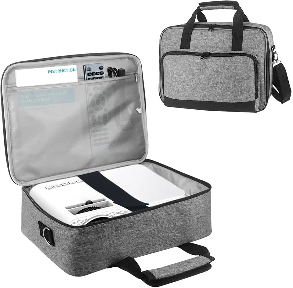 Projector Carrying Bag, Projector Carrying Case, Projector Case, Portable Carrying Bag with Laptop Compartment & Adjustable Shoulder Strap,Portable Bag for Most Major Projector