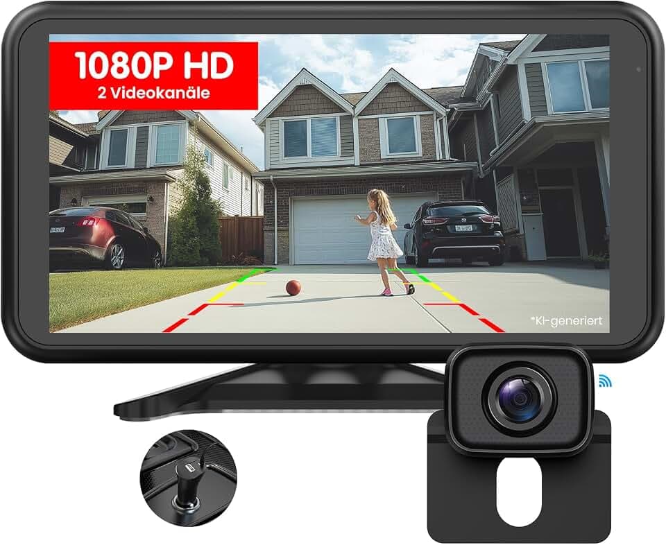 Foxpark Rückfahrkamera Kabellos Auto 4,8" 1080P Monitor