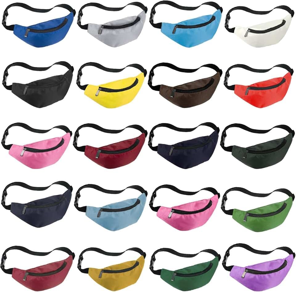 Saintrygo 20 Pcs Neon Fanny Pack Bulk, Adjustable Waist Bags, Fashion Color