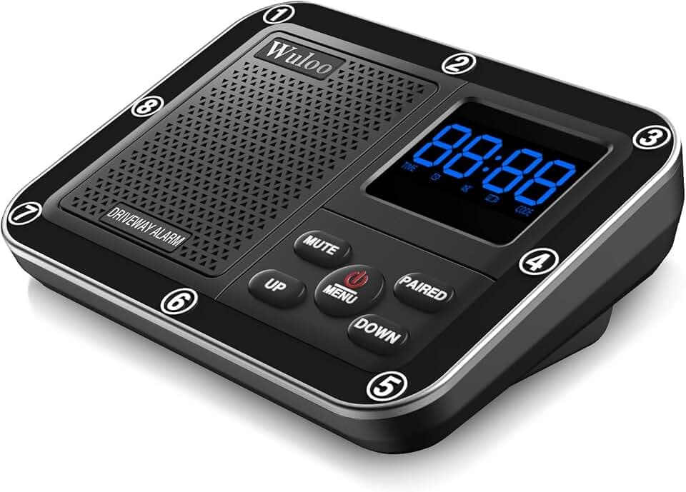 Expandable for Wuloo 1/3 Mile Wireless Outside Driveway Alarm (Receiver Only for expandable-Black)