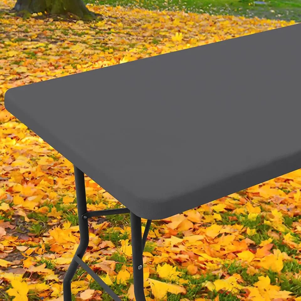 Moosfor Rectangle Spandex Fitted Table Cloth, 8FT Elastic Tablecloth