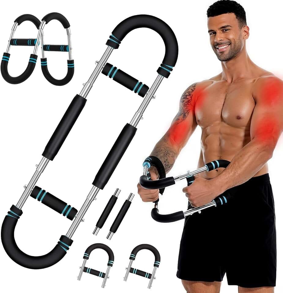 Twister Arm Trainer, 65–110Lb Adjustable Chest Arm Workout Equipment with Anti-Slip Grips, Portable Arm Trainer for Men, Detachable Fitness Equipment for Chest, Shoulder & Forearm Strength, 2 Springs