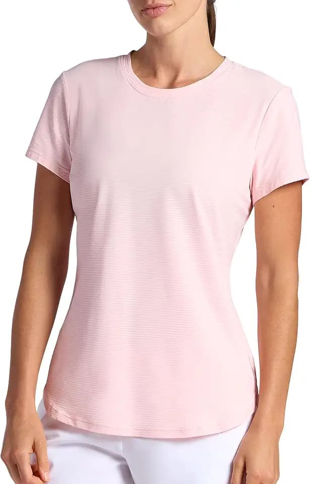 Head Women's Shadow Stripe Crewneck T-Shirt, Slim Fit, Stretch Lightweight Material