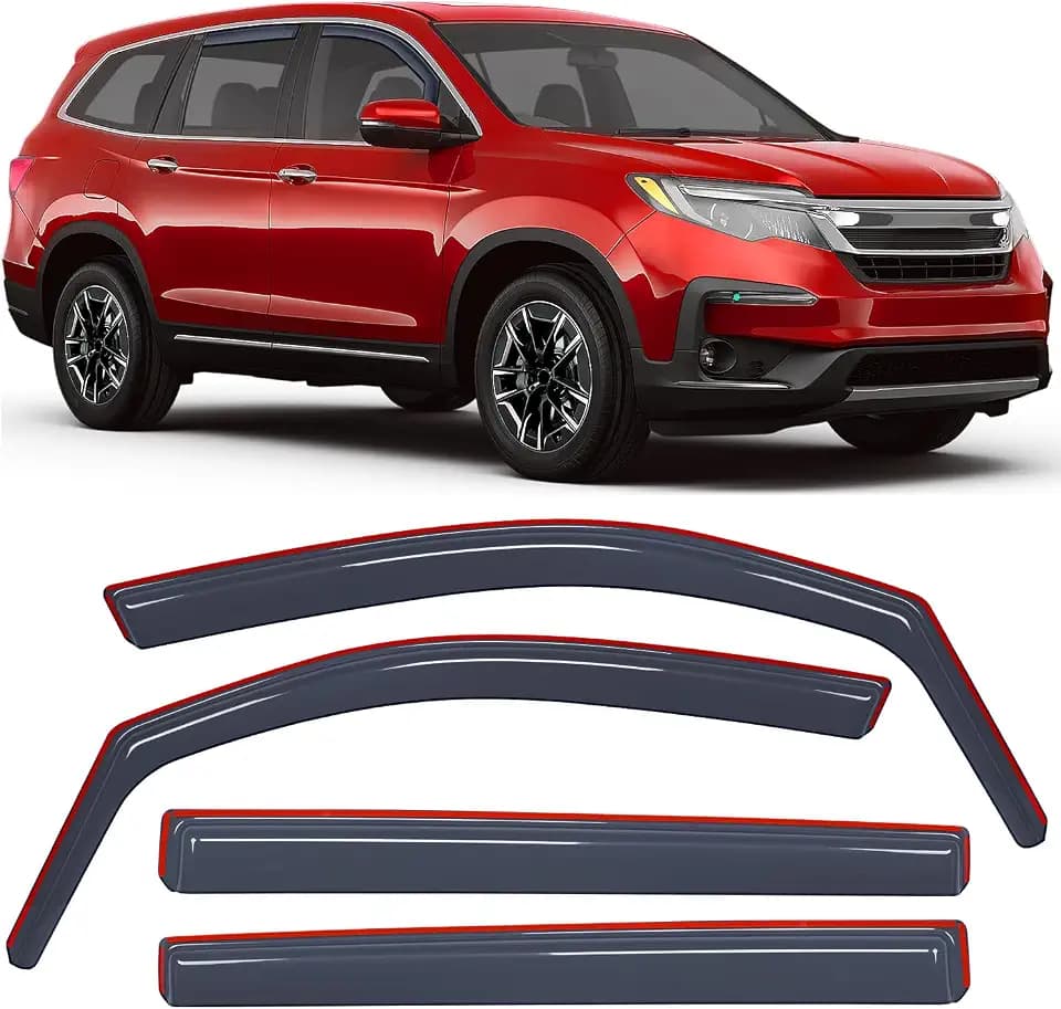 Nilight in-Channel Rain Guards for Honda Pilot 2016-2022, 4PCS