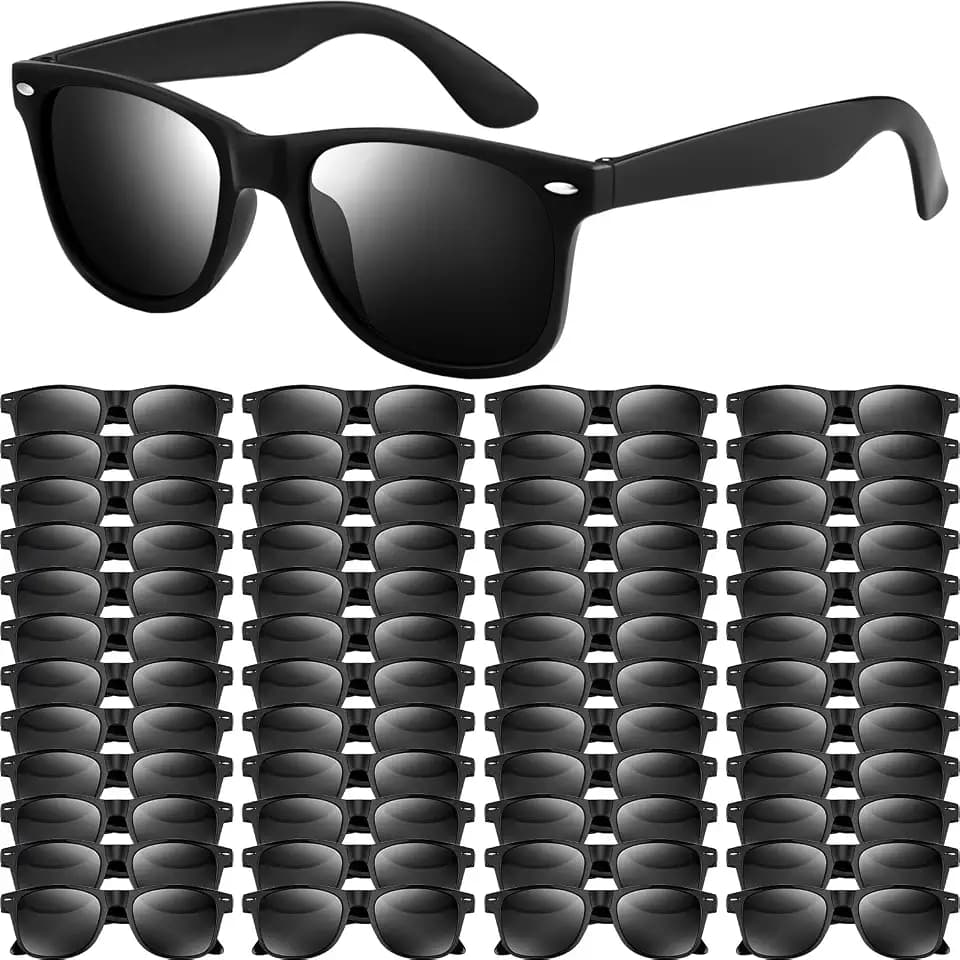 NEBURORA 24 Pack Black Sunglasses Bulk for Adult Men Women
