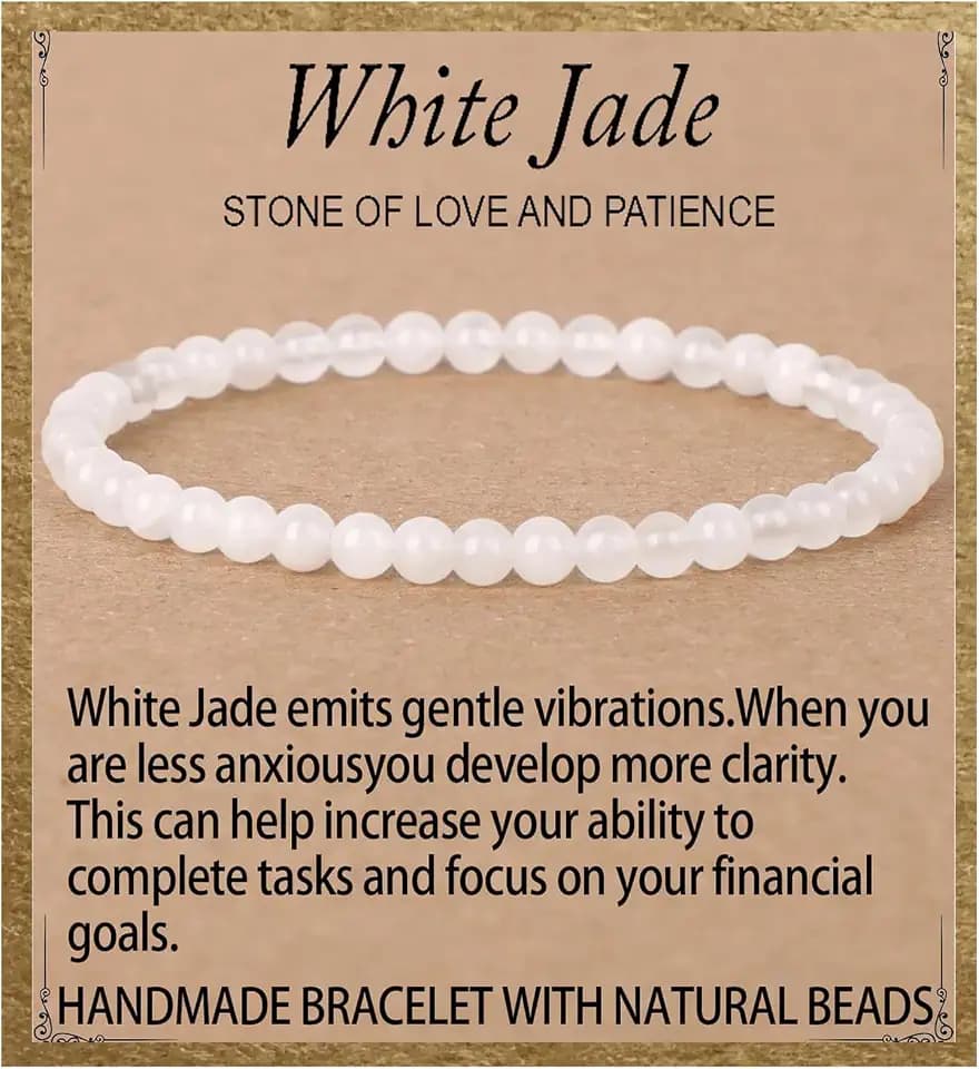 LPBeads Handmade Natural Gemstone Stretch Elastic Bracelet Healing Crystal Round Stone Beads Jewelry Gifts for Women Men
