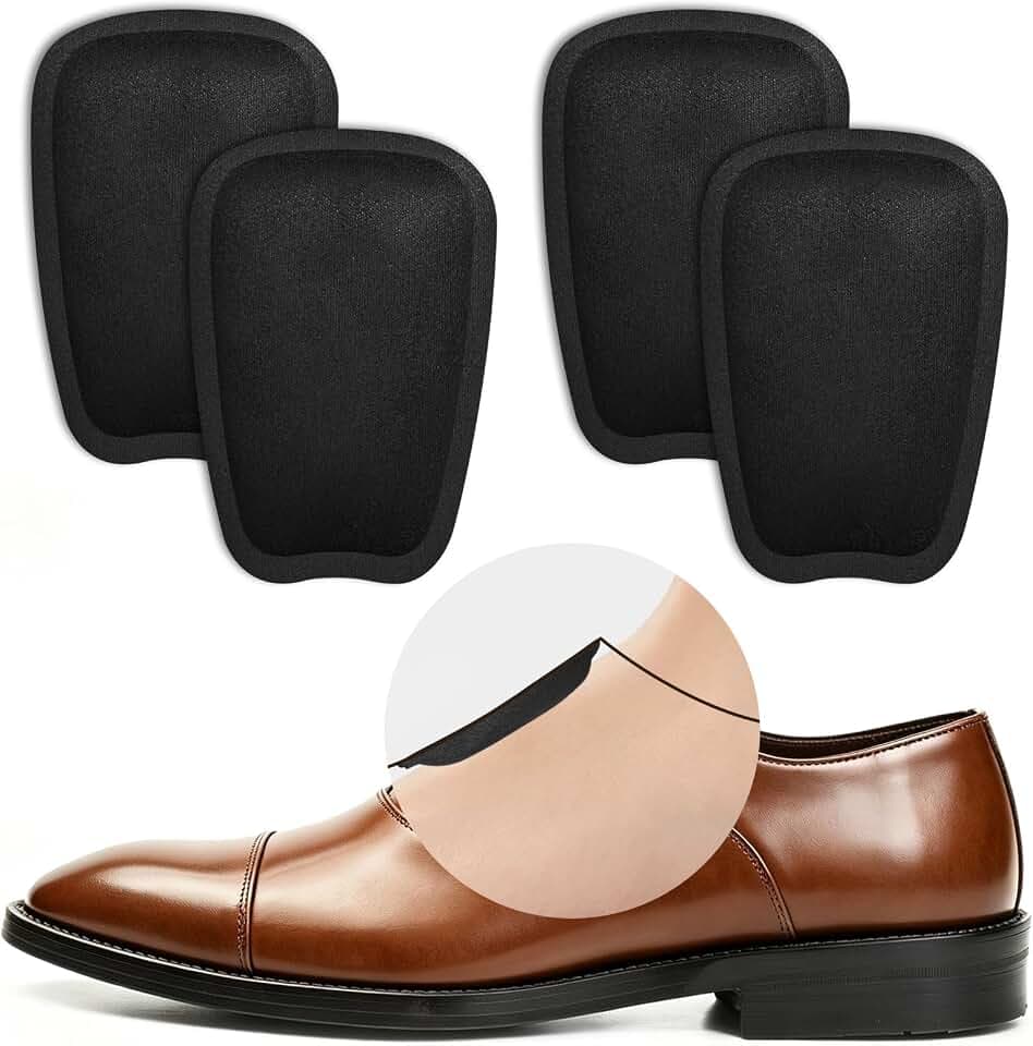 BIGGCOOL Shoe Tongue Pads, 2 Pairs Top of Foot Padding(Black, Thin)