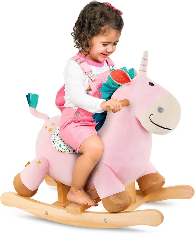 B. toys Unicorn Rocker, Rodeo Rocker Cleo Wooden Ride-On Pink, Soft Toys