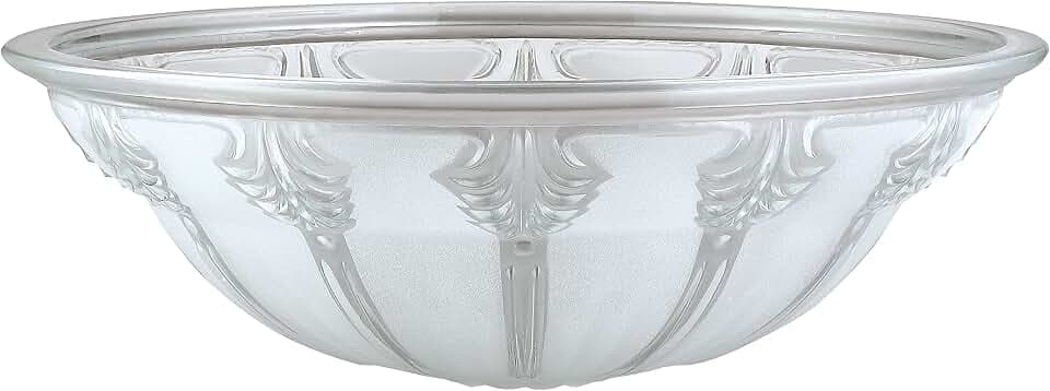 Aspen Creative 23152-11 Clear & Frosted 2 Tone Transitional Style Replacement Glass Shade for Medium Base Socket Torchiere Lamp, Swag Lamp, Pendant, 11-3/4" Diameter x 3-7/8" High,1 Pack,FROSTED/CLEAR