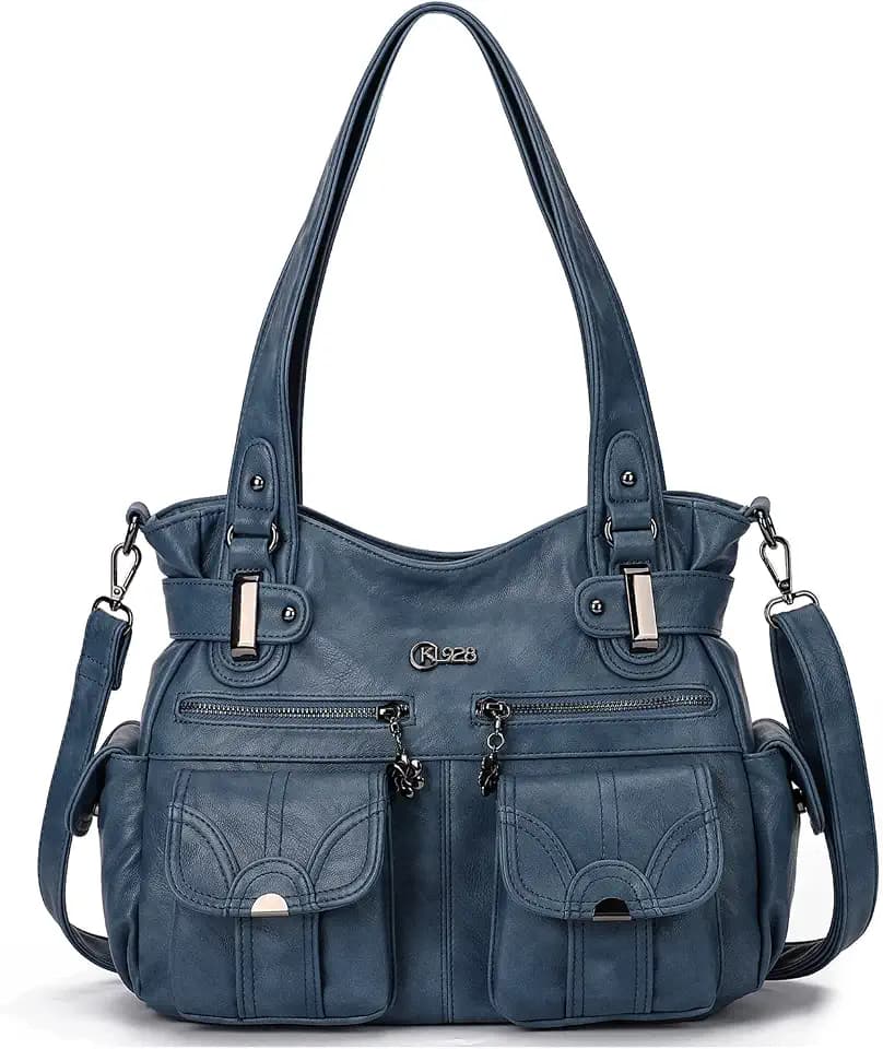 KL928 Women's Shoulder Purse Large Hobo Tote PU Leather Multi-Pocket Bag