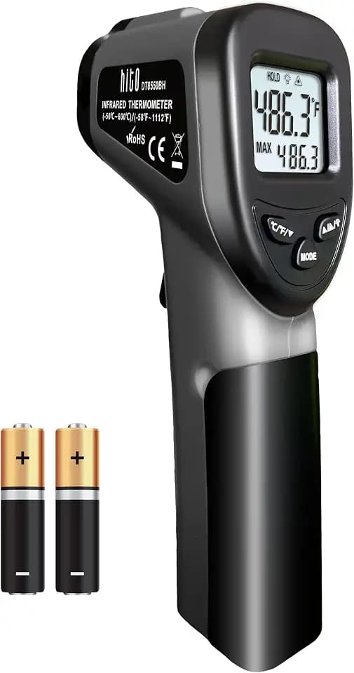 hito Infrared Thermometer Gun Laser Temperature Gun -58°F to 1112°F, Temp Gun for Pizza Oven, Cooking, Refrigerator, Pool, Reptiles, Air Conditioner, for Surface Temperature of Meat, Food, Liquid