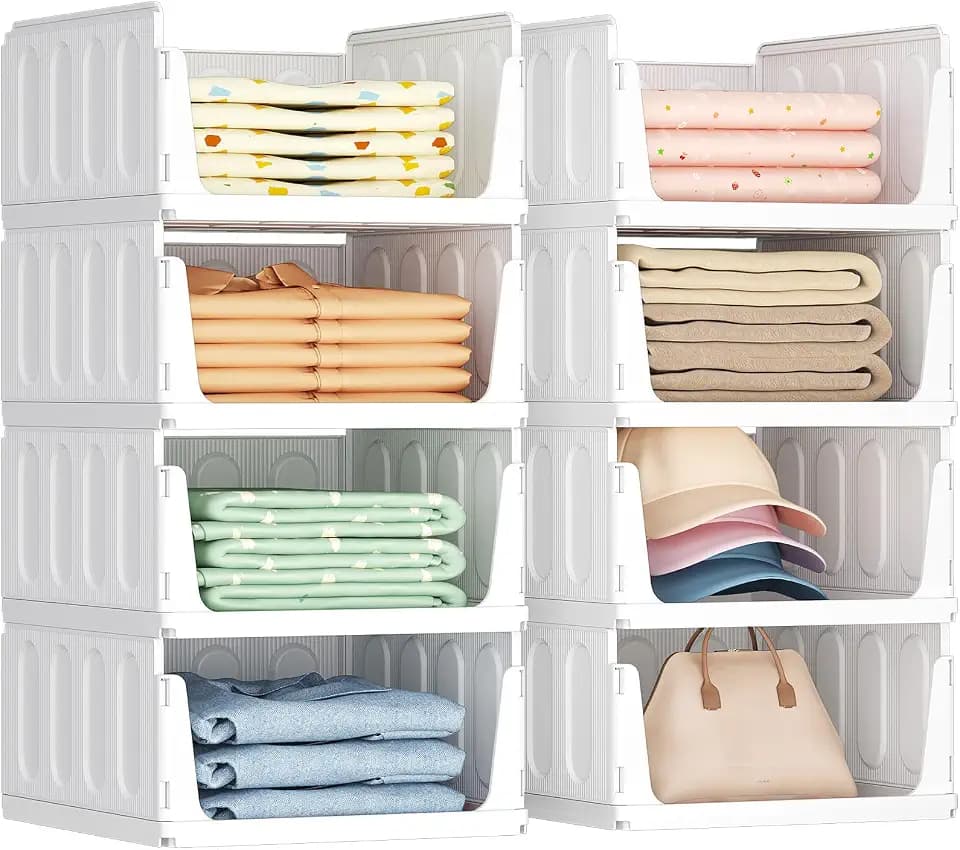 Lifewit 8er Set Stapelbare Kleiderschrank Organizer 35.5 cm Tief