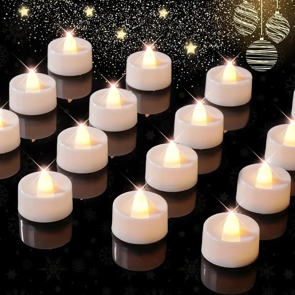 BEICHI 12Pack Timer Tea Lights Candles Battery Operated, 6H Timer Built-in