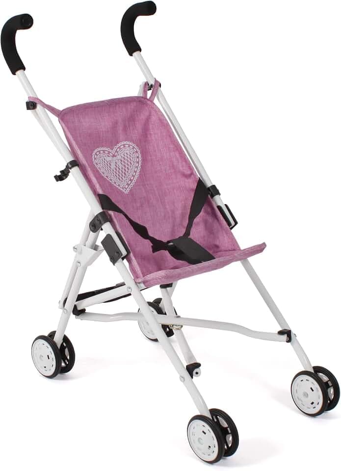 Puppenbuggy Roma, Puppenwagen, Mini-Buggy, Jeans Pink