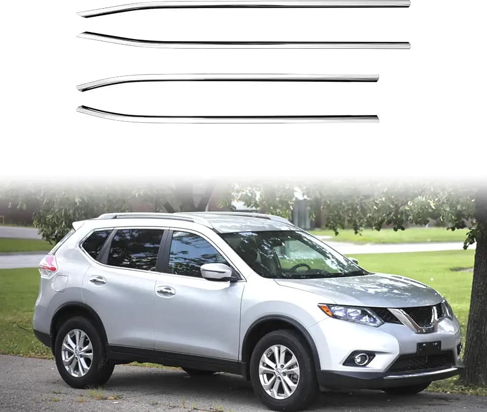 4PCS Outside Front Rear Chrome Weatherstrip Window Moulding Trim Seal Belt
