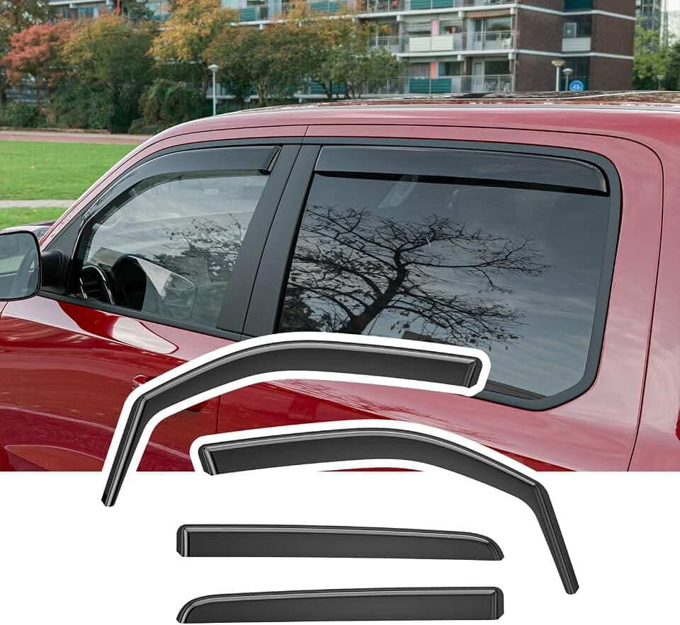 Xipoo Side Window Visor Deflector Compatible with 2019-2026 Dodge Ram