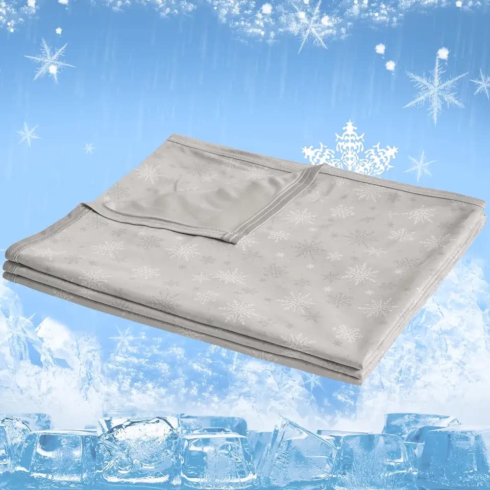 CHOSHOME Kühldecke für Menschen, Doppelseitigem Kälteeffekt, Sommerdecke Leichte Selbstkühlende Decke, Kühldecke mit Japanische Q-Max>0,5 Kühlfasern, Grau, 130x150cm