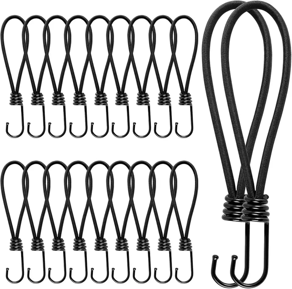 Spanngummi mit Haken, 20 Stück Expander mit Haken, 25 cm Robuster Spanngurte mit Haken, Vielseitiger Gummispanner mit Haken, Planenspanner für Verschiedene Anwendungen