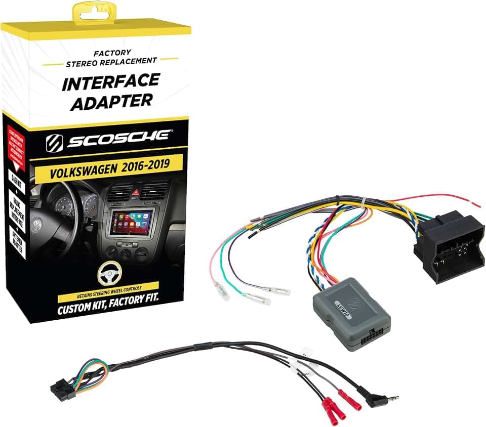 Scosche LVW10 Link Factory Radio Replacement Interface Adapter Compatible with Select Non-Amplified 2016-19 Volkswagen Vehicles - Retain Steering Wheel Control - Car Stereo Wiring Harness