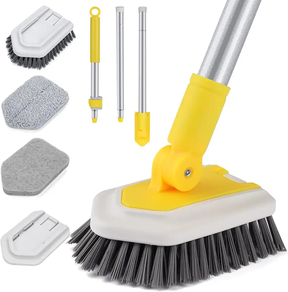 Badreiniger Reinigungsbürste Bad, Badewannen Schrubber mit Stiel 128 cm