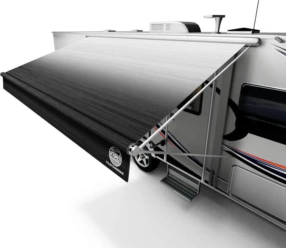 Heavy-Duty RV Awning Fabric Replacement 16ft – RV Canopy Replacement, 19.5oz Heat-Sealed Vinyl, UV-Resistant, Sunproof, Weatherproof, Universal Outdoor Canopy for RVs, Motorhomes & Trailers