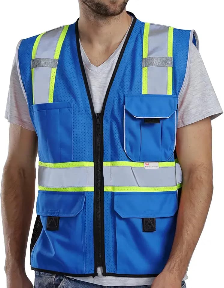 Dib Safety Heavy Duty Safety Vest Reflective with Pockets Made with 3M tape