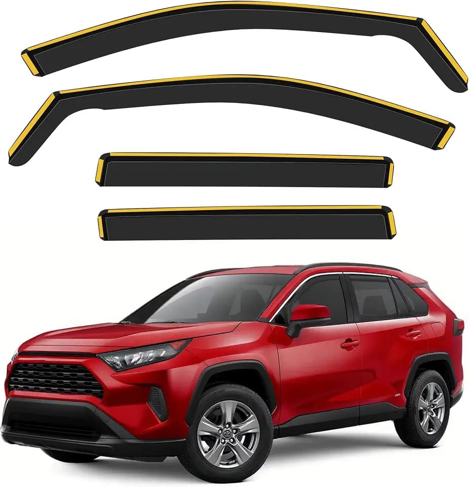 in-Channel Rain Guards for 2020-2025 Toyota RAV4, Polycarbonate