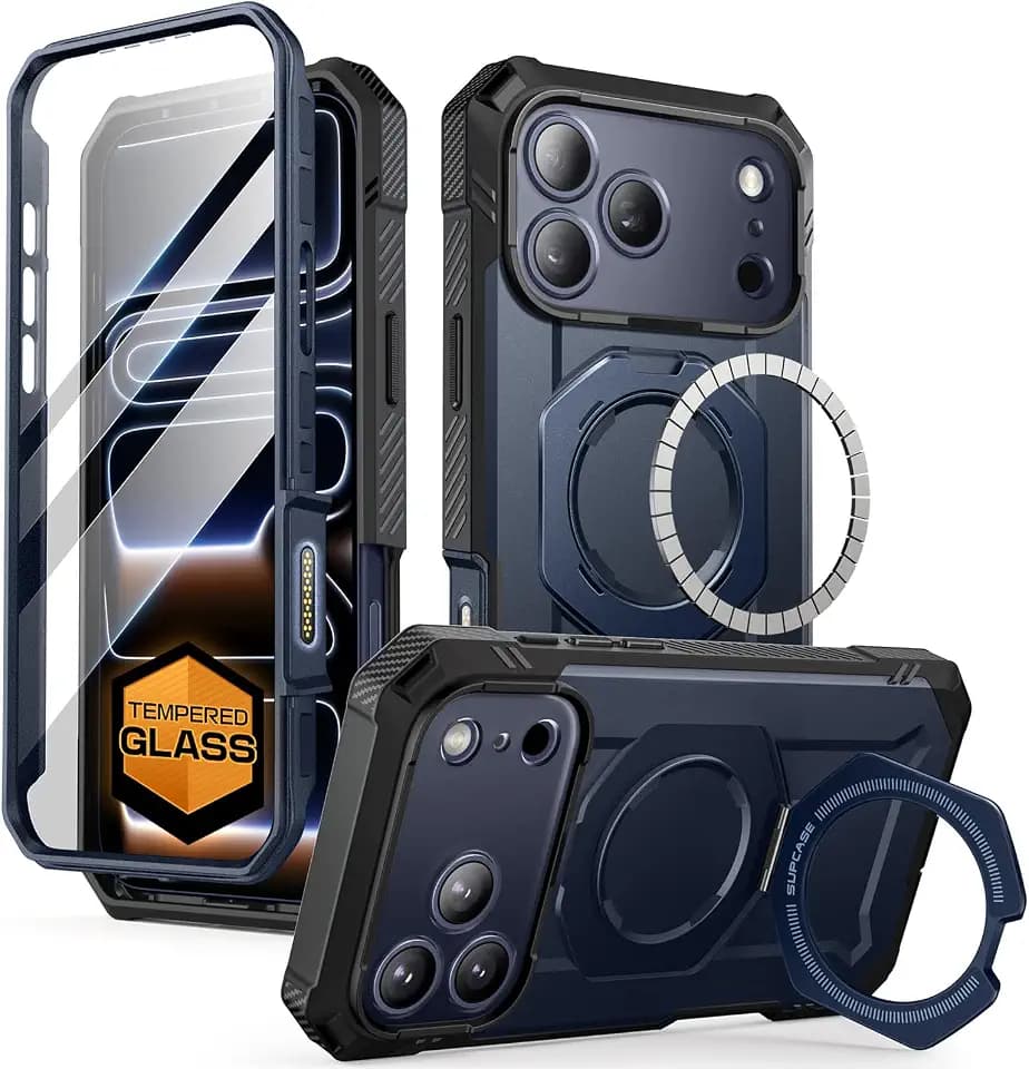 SUPCASE for iPhone 18 Pro Case/iPhone 17 Pro Case, Glass Protector, Azure