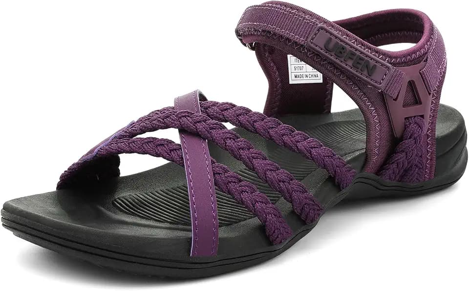 UBFEN Womens Outdoor Hiking Sandals Comfort Cushioned Arch Support