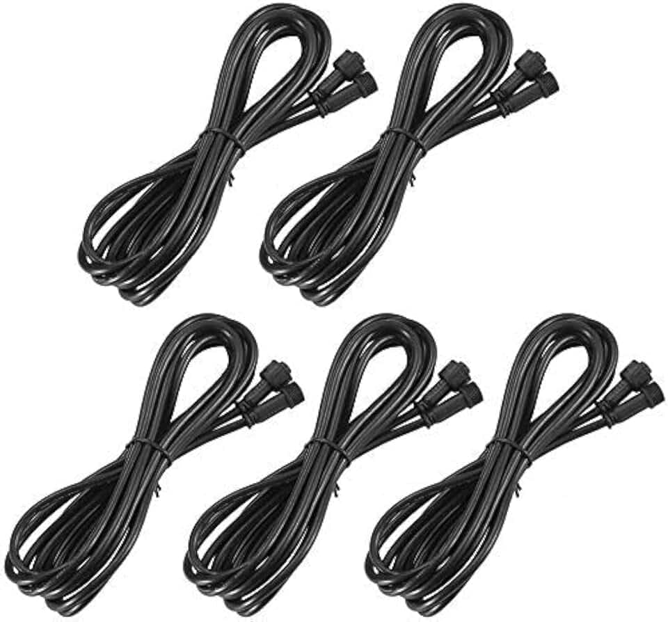 5pcs 1M 4Pin Verlängerungskabel, IP67 Wasserdicht Extender für LED Bodeneinbauleuchten Bodeneinbaustrahler Led Einbaustrahler Außen