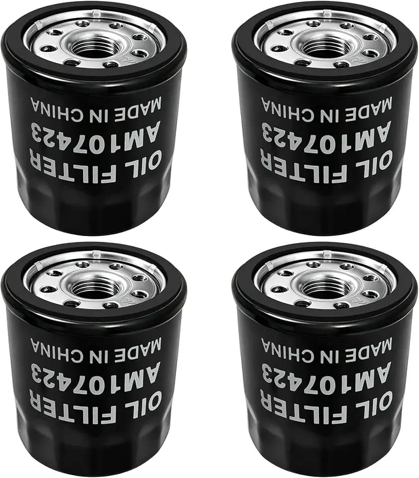 4 Pack AM107423 Oil Filter for John Deere AM101054 AM116304 Replace for Kawasaki 49065-0724 49065-7010 for Kawasaki FH721V FX801V FX850V FX1000V FJ180V FH601-770D Engines Lawn Mower