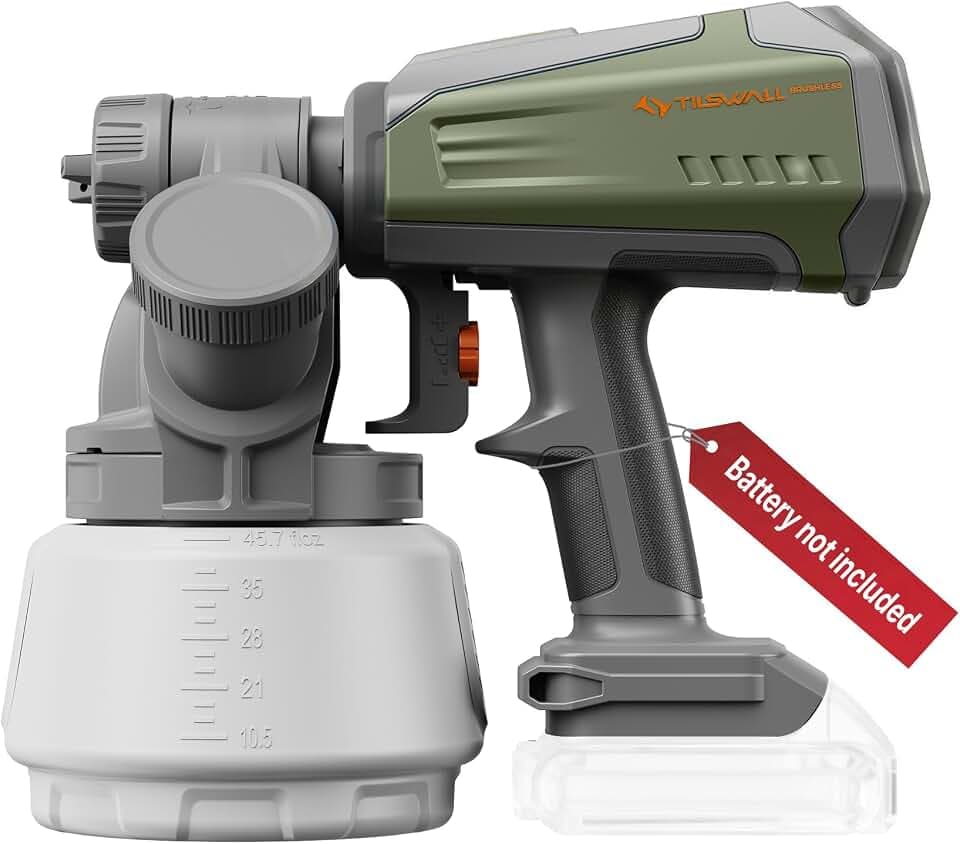 Tilswall Cordless Paint Sprayer Shark700, Fits Dewalt 20V (No Battery)