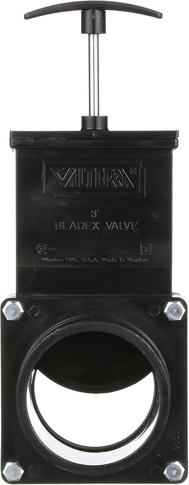 Valterra ABS Gate Valve for RV, Camper, and More - 3-Inch Hub x Spigot Connection