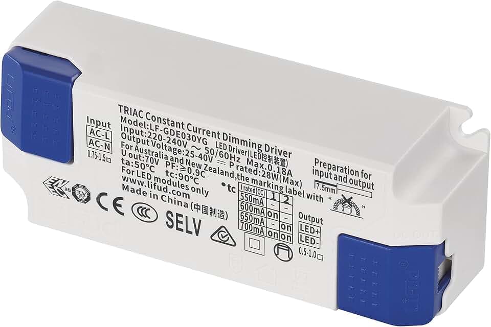 EMOS Dimmbarer LED Trafo Triac 28W, 550-750 mA, 25-42 V DC Konstantspannung Driver, Treiber, Transformator für LED-Einbauleuchten und Deckenleuchten EMOS NEXXO, Dimmer, LED-Panels