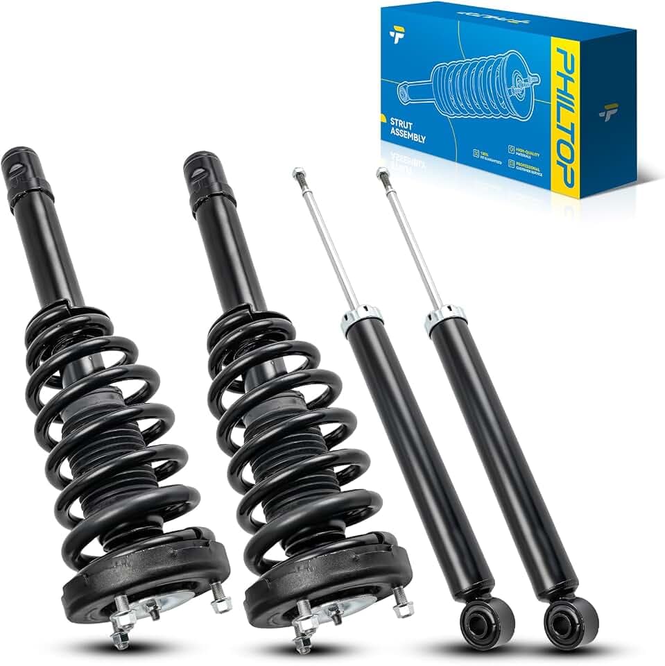 PHILTOP Front and Rear Struts Shock Absorbers 172281 * 2/5614 * 2,Automotive Replacement Shocks For 2006-2010 Hyundai Sonata 2006-2008 2010-2011 Hyundai Azera,4PCS
