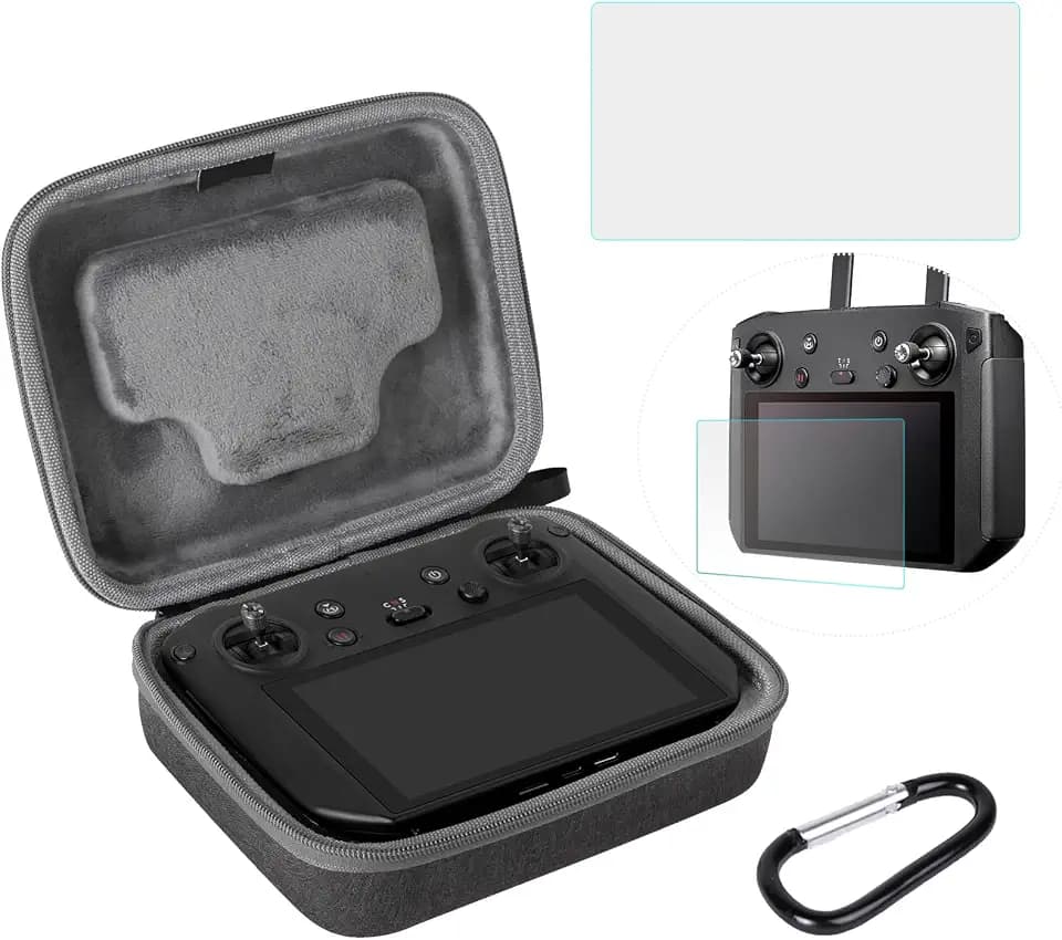 Tragetasche + Displayschutzfolie für DJI Mavic 3 Pro/Mavic 3 Cine Controller Schutz, Aufbewahrungstasche 9H Härte Gehärtetes Glas Schützen für DJI RC Pro
