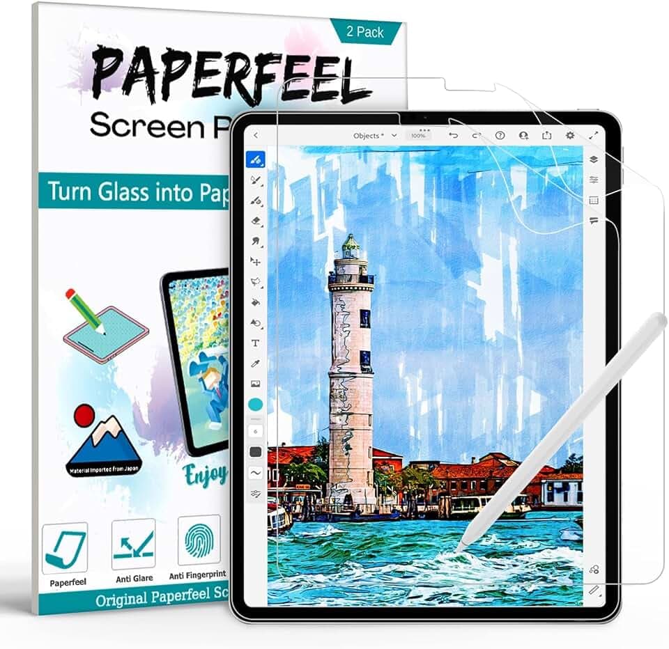 PAPERFEEL 2 Stück Schutzfolie für iPad Pro 12,9 Zoll 2022/2021/ 2020/2018 | Matt Papier Displayschutzfolie zum Schreiben Zeichnen Blendfreiem, Anti Fingerabdruck, Anti-Kratzer, Einfache Installation