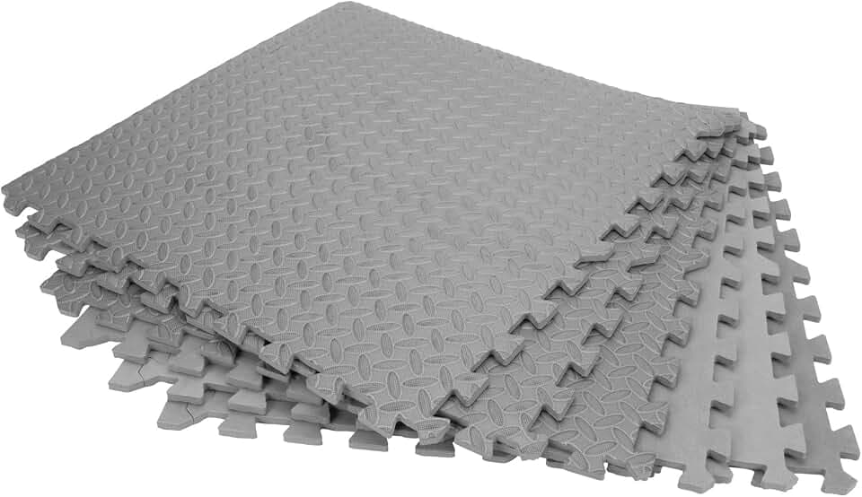 Performance Tool W88989 24-Inch X 24-Inch Protective Diamond Shape Anti-Fatigue Interlocking Floor Mat (24 Square Feet) , Grey