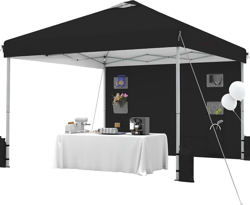 SANWAY 10x10 Pop Up Canopy Tent with Sidewall, Vendor Booth Shelter