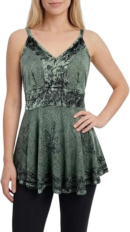 Agan Boho Summer Tops for Women, Flowy Embroidered Sleeveless Tank Blouse