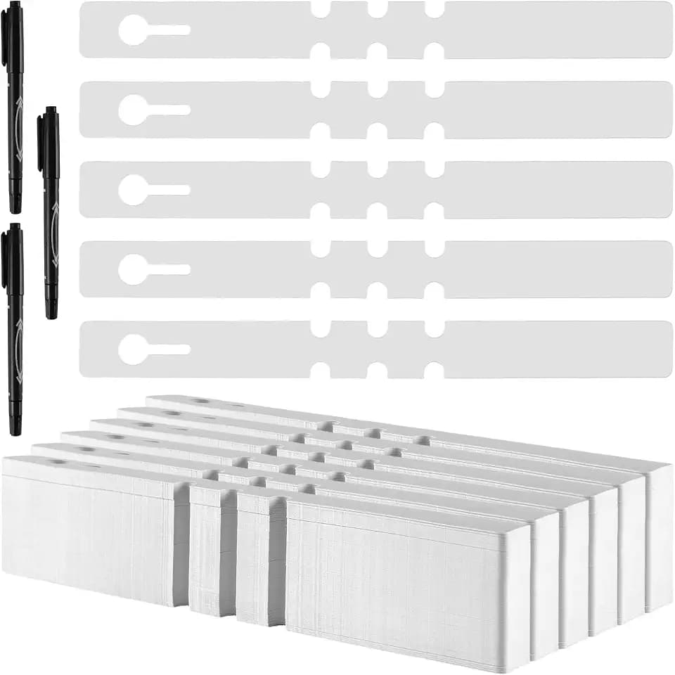 1800 PCS White Plant Labels, Wrap Around Tree Tags, Adjustable Waterproof Plastic Plant Tags for Outdoor Garden Use, Easy Identification