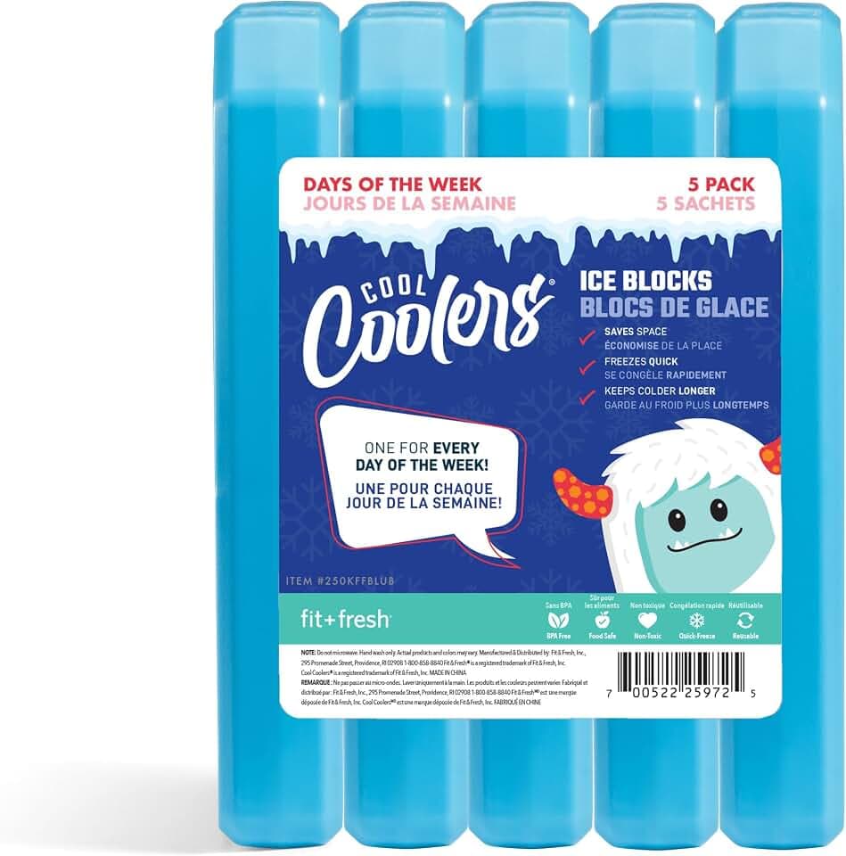 Fit & Fresh Cool Coolers 5pk Days of the Week Ice Blocks