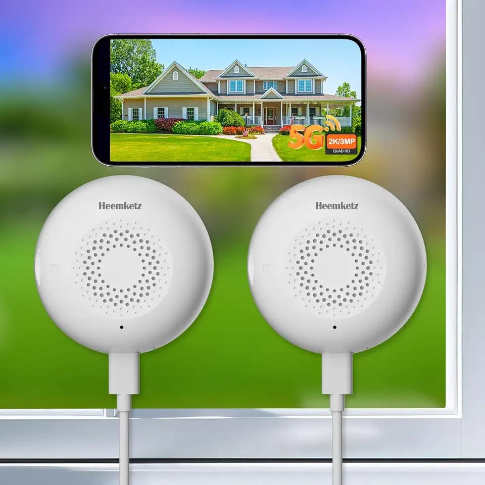 3MP 2K Window Security Camera for Home, AI Human Detection, Real-Time Alerts, Smart AI Color Night Vision, 2-Way Audio, 2.4/5GHz WiFi, Alexa Compatible, Indoor/Outdoor Monitoring, 2 Pack