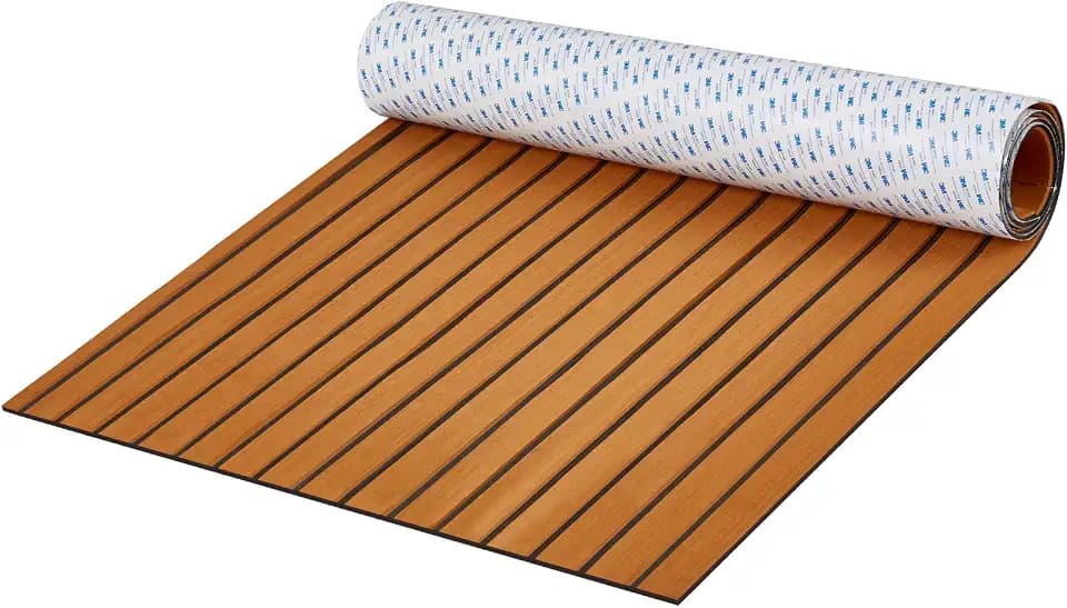 VEVOR Bootsboden, EVA-Schaum-Bootsdeck, 2400 x 900 x 6 mm, rutschfester, selbstklebender Bodenbelag, 21600 cm² großer Meeresteppich für Boote, Yachten, Pontons, Kajakdecks