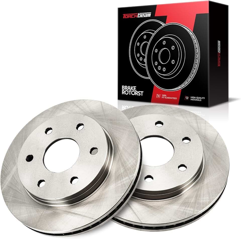 Torchbeam 55054 Front Brake Rotors For 2003-2006 Express 2500, 2003 2005-2006 Silverado 1500 4.3; 4.8; 5.3L, 2001-2006 Tahoe, 2003-2005 Astro,2pcs Disc Brake Rotor Replacement