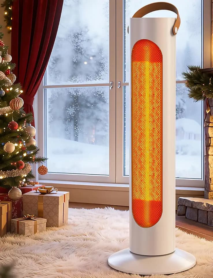 Outdoor Heaters for Patio w/4 Modes, 350Sq.ft 1S Heating, 1500W PTC Ceramic Electric Patio Heater for Outdoor Use, Overheating & Tip-Over Protection, Space Heaters for Indoor Use Large Room