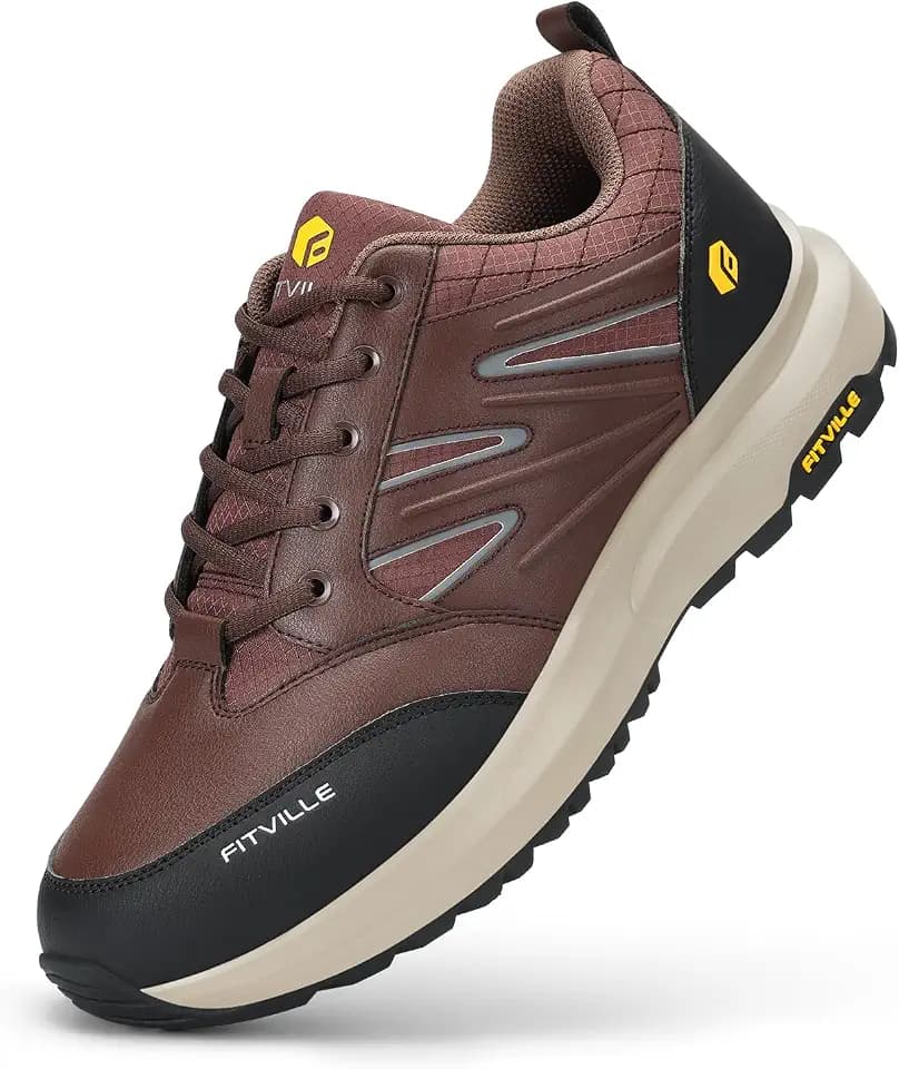 FitVille Extra Weit Wanderschuhe Herren Wasserdicht Wanderhalbschuhe rutschfest Trekkingschuhe für Alle Wetterbedingungen Outdoor Schuhe mit Fußgewölbestütze Gr.39.5-50