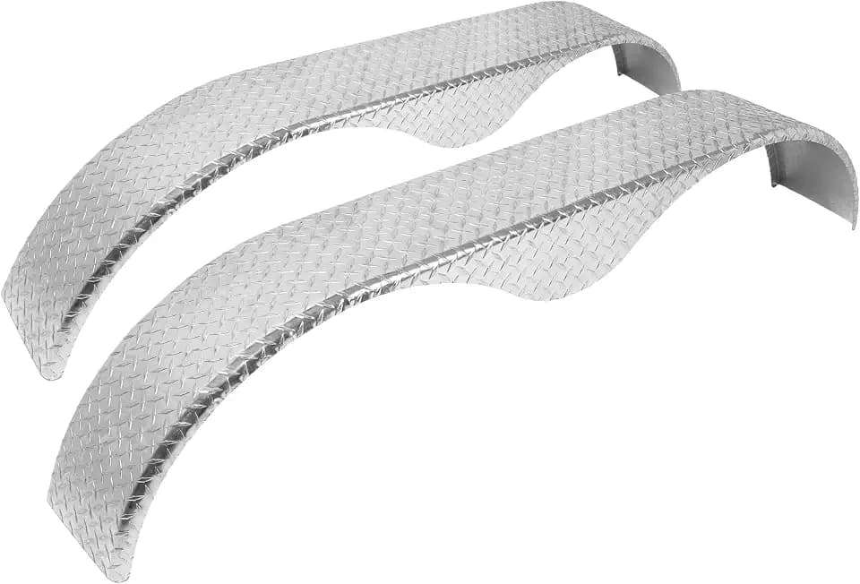 HECASA 2 Pack Diamond Plate Tandem Aluminum Teardrop Trailer Fenders