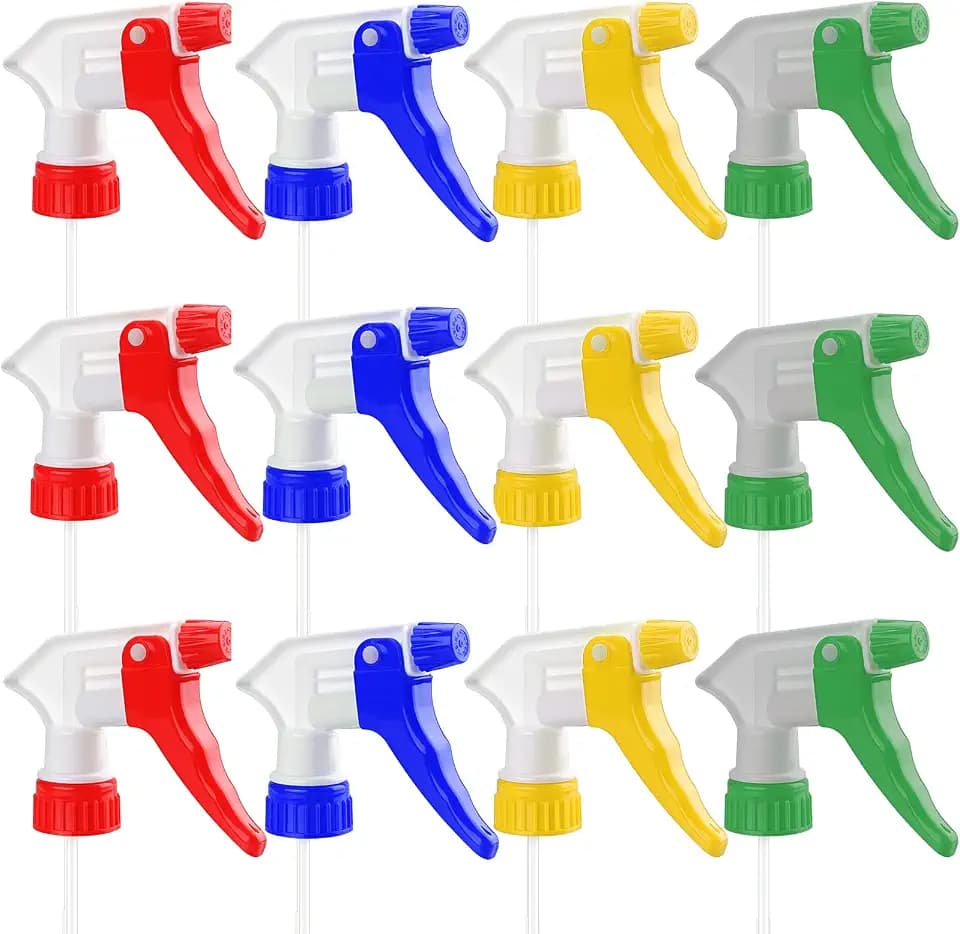 Trigger Spray Nozzles 12 Pack,Adjustable Leakproof Replacement Heads